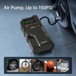 Portable Car Jump Starter, Jump Starter With Air Compressor, 6000A Peak BatteryJumper StarterPortable,Jump Box For Car Battery,