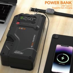 Portable Car Jump Starter, Jump Starter With Air Compressor, 6000A Peak BatteryJumper StarterPortable,Jump Box For Car Battery,