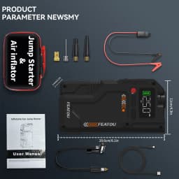 Portable Car Jump Starter, Jump Starter With Air Compressor, 6000A Peak BatteryJumper StarterPortable,Jump Box For Car Battery,