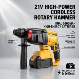 26MM Brushless Electric Hammer Drill Multifunctional Rotary Cordless Rechargeable Power Tools For 21V Battery Fast logistics