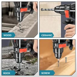 26MM Brushless Electric Hammer Drill Multifunctional Rotary Cordless Rechargeable Power Tools For 21V Battery Fast logistics