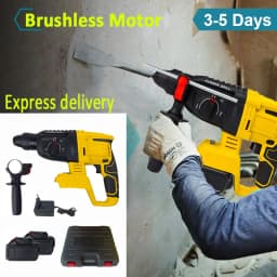 26MM Brushless Electric Hammer Drill Multifunctional Rotary Cordless Rechargeable Power Tools For 21V Battery Fast logistics