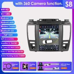 Hizpo For Tesla Style Carplay Car Radio for Nissan Tiida C11 2004-2013 2Din Multimedia Player GPS Navigation 9.7 Inch Android 13