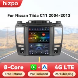 Hizpo For Tesla Style Carplay Car Radio for Nissan Tiida C11 2004-2013 2Din Multimedia Player GPS Navigation 9.7 Inch Android 13