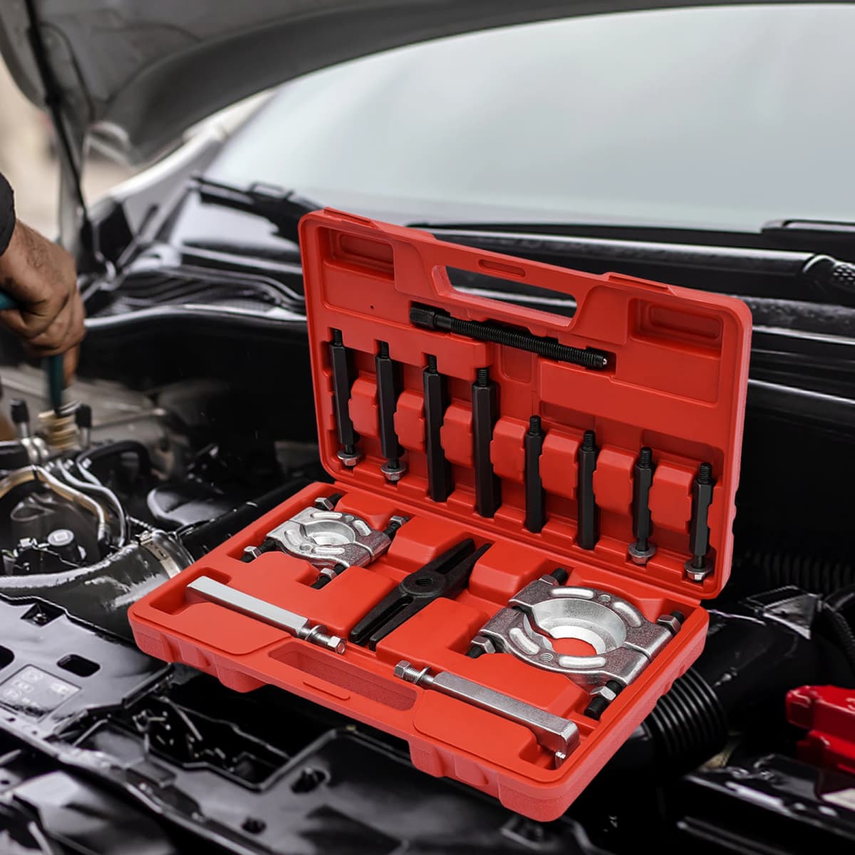 12Pcs/14Pcs Bearing Puller Set for Dismantling Vehicle Transmissions, Gears, Pulleys, Bearings, Steering Wheels