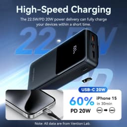 Vention 22.5W Power Bank 20000mAh 10000mAh Portable Fast Charger PowerBank For iPhone 15 14 13 Pro Max Xiaomi Samsung Charging