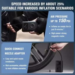 New 2025 Xiaomi Mijia Air Pump 2D 25%Speed Boost Portable Electric Air Compressor Treasure 150PSI Type-C LED Multitool Inflator