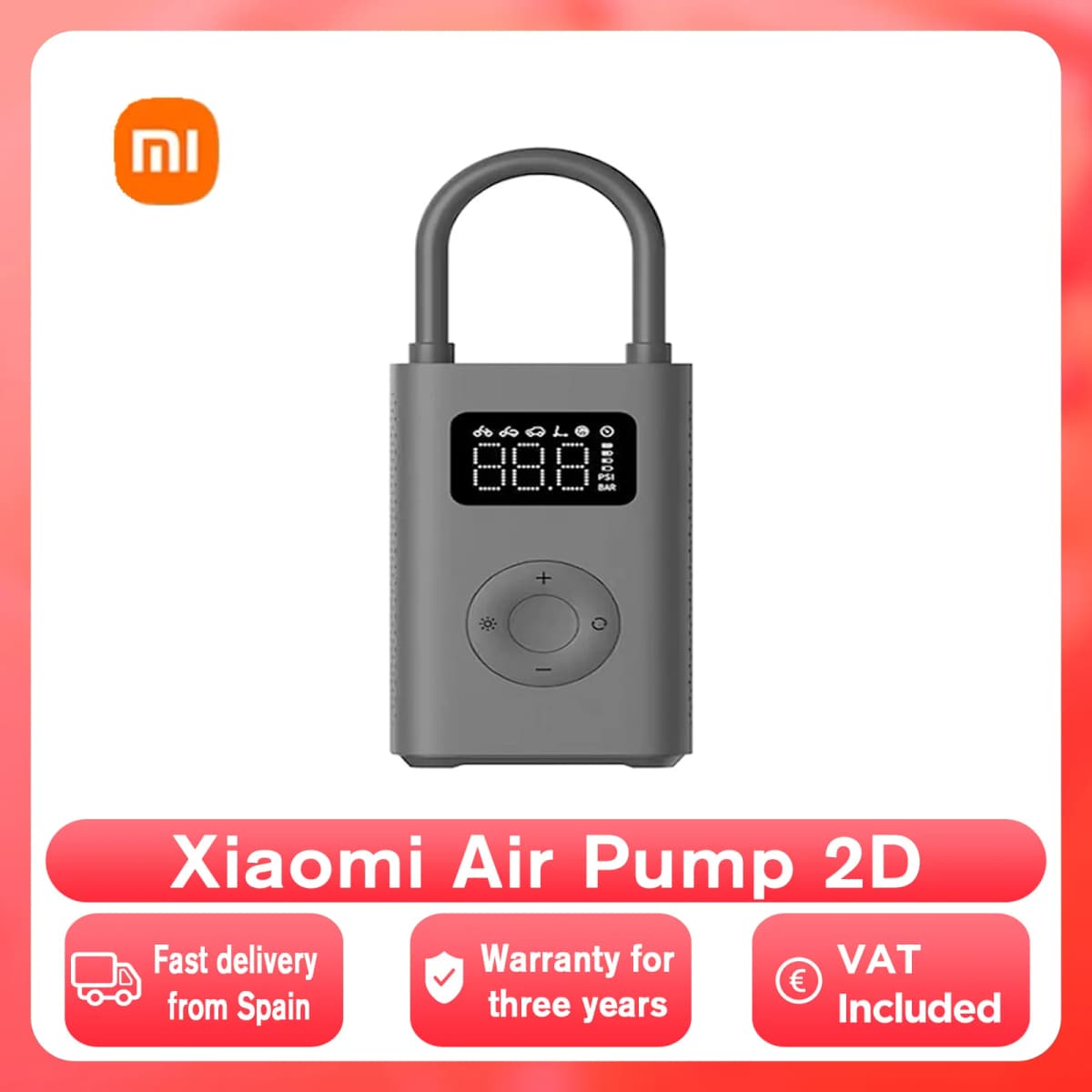 New 2025 Xiaomi Mijia Air Pump 2D 25%Speed Boost Portable Electric Air Compressor Treasure 150PSI Type-C LED Multitool Inflator