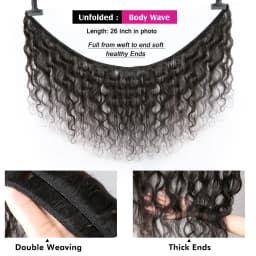 Body Wave Lace Closure With Hair Bundles 100% Human Hair Bundle With 2x6 4x4 5X5 Transparent Closure Remy Hair Weave Extensions