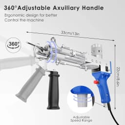 Tufting Gun 2in1 Set with Fabric Carpet Trimmer 5-40 Stitch/sec Adjustable Speed Electric Carpet Gun,7-21mm Focking Machine