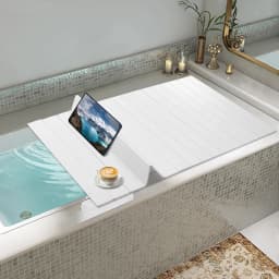 Bathtub Cover Foldable PVC Bathtub Sheet Waterproof & Dustproof Bathtub Tray Insulation Board for Home, Bathroom, Spa