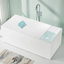 Bathtub Cover Foldable PVC Bathtub Sheet Waterproof & Dustproof Bathtub Tray Insulation Board for Home, Bathroom, Spa