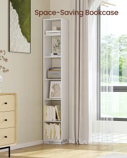 Bookcase, Modern Open Wooden Bookshelf, Storage Racks and Display Shelves for Living Room, Home Office, Bedroom, 6-Tier
