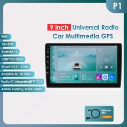 Hizpo 2DIN 9inch Android CarPlay Universal Car Radio Generic Multimedia Player GPS Navigation WiFi Bluetooth RDS DSP SWC 4G-LTE Optional No Canbus