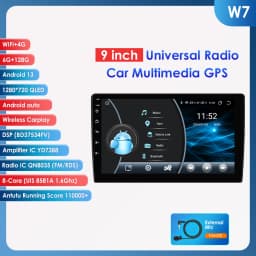 Hizpo 2DIN 9inch Android CarPlay Universal Car Radio Generic Multimedia Player GPS Navigation WiFi Bluetooth RDS DSP SWC 4G-LTE Optional No Canbus