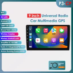 Hizpo 2DIN 9inch Android CarPlay Universal Car Radio Generic Multimedia Player GPS Navigation WiFi Bluetooth RDS DSP SWC 4G-LTE Optional No Canbus