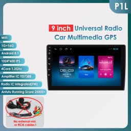 Hizpo 2DIN 9inch Android CarPlay Universal Car Radio Generic Multimedia Player GPS Navigation WiFi Bluetooth RDS DSP SWC 4G-LTE Optional No Canbus