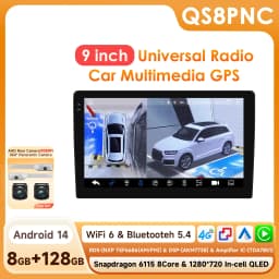 Hizpo 2DIN 9inch Android CarPlay Universal Car Radio Generic Multimedia Player GPS Navigation WiFi Bluetooth RDS DSP SWC 4G-LTE Optional No Canbus