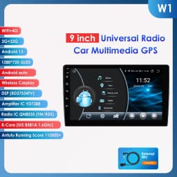 Hizpo 2DIN 9inch Android CarPlay Universal Car Radio Generic Multimedia Player GPS Navigation WiFi Bluetooth RDS DSP SWC 4G-LTE Optional No Canbus