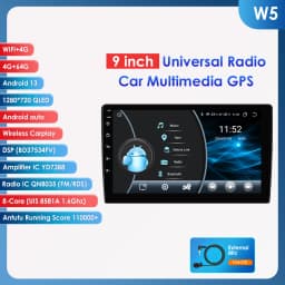 Hizpo 2DIN 9inch Android CarPlay Universal Car Radio Generic Multimedia Player GPS Navigation WiFi Bluetooth RDS DSP SWC 4G-LTE Optional No Canbus