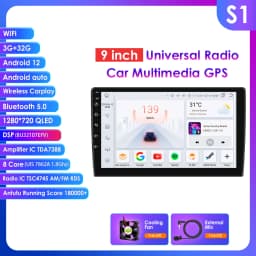 Hizpo 2DIN 9inch Android CarPlay Universal Car Radio Generic Multimedia Player GPS Navigation WiFi Bluetooth RDS DSP SWC 4G-LTE Optional No Canbus