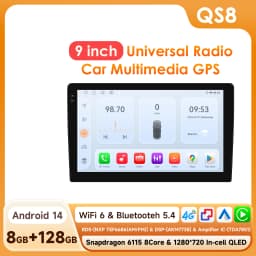Hizpo 2DIN 9inch Android CarPlay Universal Car Radio Generic Multimedia Player GPS Navigation WiFi Bluetooth RDS DSP SWC 4G-LTE Optional No Canbus