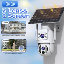 JOOAN 4MP Solar Wifi Camera Dual Lens Outdoor Wireless PIR Human Detection Night Built in Battery Home Security CCTV Video Surveillance