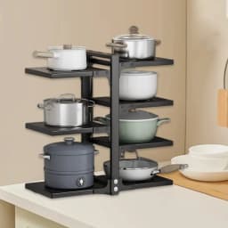 51x53x22.6cm Multi-Layer Sink Cabinet Cookware Pot Cover Cabinet Steel Storage Rack Kitchen Sink Shelf With Adjustable Shelves