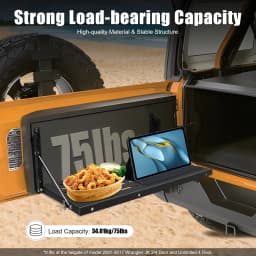 Tailgate Folding Table JK Rear Door Dining Table Rack for Model 2007-2017 Wrangler JK 2/4 Door and Unlimited 4 Door