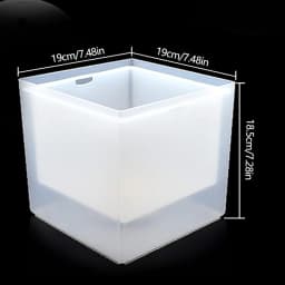 3.5L LED Ice Bucket Double Layer Square Champagne Wine Drinks Beer Bucket with Multi Color Gradual Change for KTV Parties