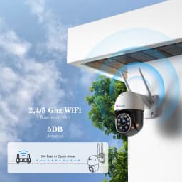 Ctronics 5MP 5G WiFi Surveillance Camera Outdoor 360 Human Detection Auto Tracking Security Camera Color Night Vision Onvif