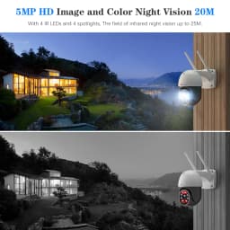 Ctronics 5MP 5G WiFi Surveillance Camera Outdoor 360 Human Detection Auto Tracking Security Camera Color Night Vision Onvif