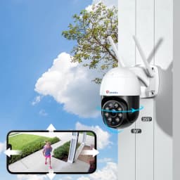 Ctronics 5MP 5G WiFi Surveillance Camera Outdoor 360 Human Detection Auto Tracking Security Camera Color Night Vision Onvif