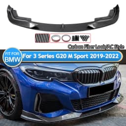 AC Style Front Bumper Splitter Lip For BMW G20 330i M Sport 2019-22 Carbon Fiber