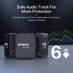 SYNCO G1(A2) Pro Wireless Microphone System with 1 Receiver & 2 Microphones 200M Transmission Range Built-in Battery Mic