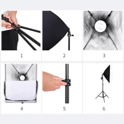 SH 20W 5500K Umbrellas Softbox Continuous Lighting Kit with Backdrop Support System for Photo Studio Product Shoot Photography