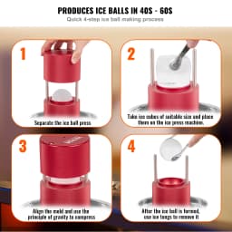 SucceBuy Ice Ball Press 2.4" Ice Ball Maker, Aircraft Al Alloy Ice Ball Press Kit for 60mm Ice Sphere