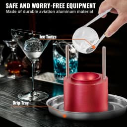 SucceBuy Ice Ball Press 2.4" Ice Ball Maker, Aircraft Al Alloy Ice Ball Press Kit for 60mm Ice Sphere