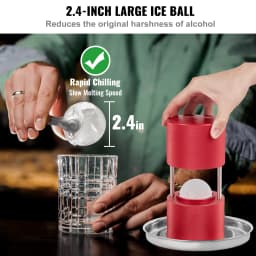 SucceBuy Ice Ball Press 2.4" Ice Ball Maker, Aircraft Al Alloy Ice Ball Press Kit for 60mm Ice Sphere