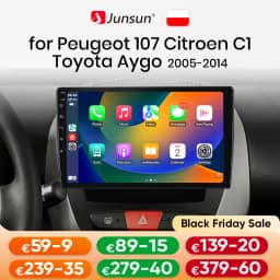 Junsun AI voice Wireless Carplay Android Auto radio For Peugeot 107 Toyota Aygo Car Intelligent Systems BT 2 din autoradio