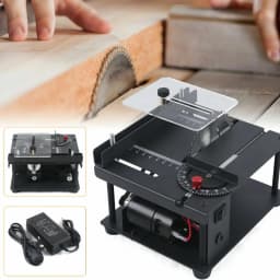 12-24V 200W Table Saw Mini Electric Desktop Saw Cutter Angle Speed Adjustable Cutter for Wood Plastic Acrylic
