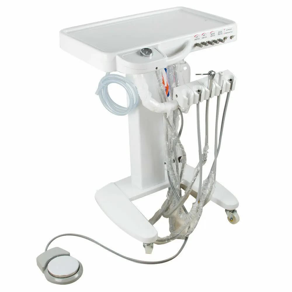 Einheit Tragbarer Rollwagen Dental Portable Mobile Self Delivery Cart Unit 4Loch