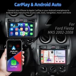 ESSGOO 9" For Ford Fiesta MK5 2002-08 Android 14 Car Stereo Radio Carplay Android Auto GPS Navigation BT FM WiFi RDS Mirror Link
