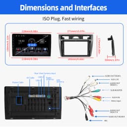 ESSGOO 9" For Ford Fiesta MK5 2002-08 Android 14 Car Stereo Radio Carplay Android Auto GPS Navigation BT FM WiFi RDS Mirror Link