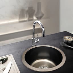 Grey Round Sink Kitchen Renovation Sink Round Single Sink Small Basin Round Basin for Bathroom