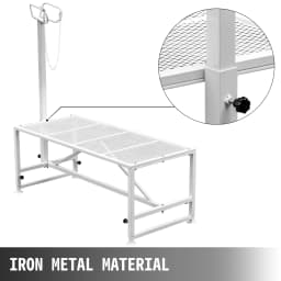 SucceBuy Livestock Stand Trimming Stand with Straight Head Piece Goat Trimming Stand Metal Frame Livestock Trimming Stands