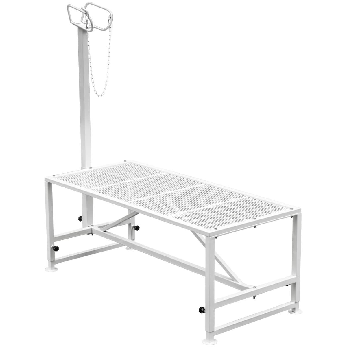 SucceBuy Livestock Stand Trimming Stand with Straight Head Piece Goat Trimming Stand Metal Frame Livestock Trimming Stands