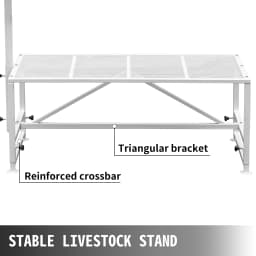 SucceBuy Livestock Stand Trimming Stand with Straight Head Piece Goat Trimming Stand Metal Frame Livestock Trimming Stands
