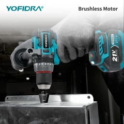 YOFIDRA 700N.M Brushless Electric Impact Drill Cordless Screwdriver Plates Soil WoodWorking Power Tool For Makita Battery Pin