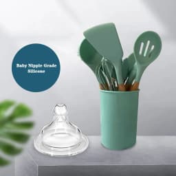 Kitchenware Cooking Utensils Set Non-stick Silicone Cookware Spatula Shovel Egg Beaters Wooden Handle Kitchen Cooking Tool Set